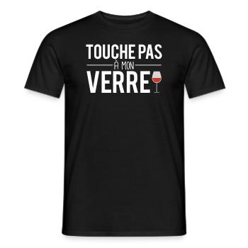 Touche pas à mon verre vin vigne vigneron - T-shirt homme - noir - Devant - AI Model Male 178 light (178cm)