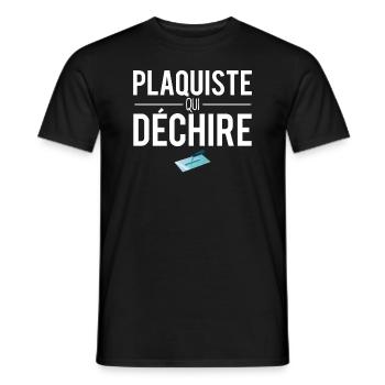 Plaquiste qui déchire blague métier humour - T-shirt homme - noir - Devant - AI Model Male 178 light (178cm)