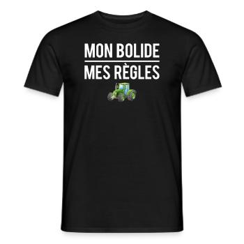 Mon bolide mes règles agriculteur tracteur - T-shirt homme - noir - Devant - AI Model Male 178 light (178cm)