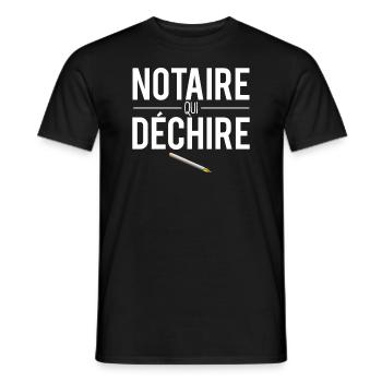 Notaire qui déchire cadeau meilleur notaire humour - T-shirt homme - noir - Devant - AI Model Male 178 light (178cm)