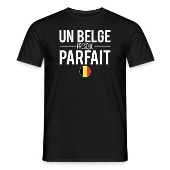 Un belge presque parfait blague belgique humour - T-shirt homme - noir - Devant - AI Model Male 178 light (178cm)