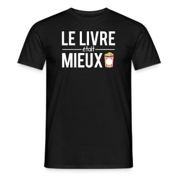 Le livre était mieux lecture film cinéma - T-shirt homme - noir - Devant - AI Model Male 178 light (178cm)