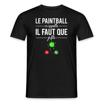 Le paintball m'appelle il faut que je file humour - T-shirt homme - noir - Devant - AI Model Male 178 light (178cm)