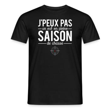 J'peux pas saison chasse idée cadeau papa chasseur - T-shirt homme - noir - Devant - AI Model Male 178 light (178cm)