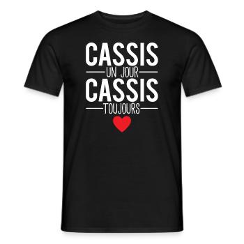 Cassis un jour cassis toujours commune france - T-shirt homme - noir - Devant - AI Model Male 178 light (178cm)