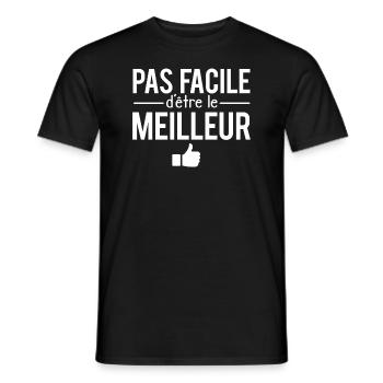 Pas facile d'être le meilleur homme parfait humour - T-shirt homme - noir - Devant - AI Model Male 178 light (178cm)
