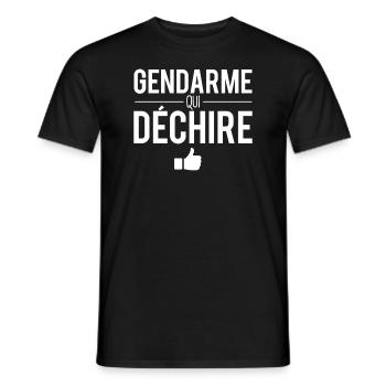 Gendarme qui déchire meilleur gendarme police - T-shirt homme - noir - Devant - AI Model Male 178 light (178cm)