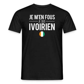Je m'en fous je suis ivoirien côte d'ivoire humour - T-shirt homme - noir - Devant - AI Model Male 178 light (178cm)