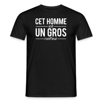 Cet homme est un gros ronfleur ronfler sieste - T-shirt homme - noir - Devant - AI Model Male 178 light (178cm)