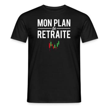Mon plan de retraite blague trader métier humour - T-shirt homme - noir - Devant - AI Model Male 178 light (178cm)