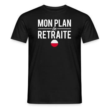 Mon plan de retraite pologne polonais humour - T-shirt homme - noir - Devant - AI Model Male 178 light (178cm)