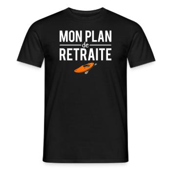 Mon plan de retraite kayak kayakiste humour - T-shirt homme - noir - Devant - AI Model Male 178 light (178cm)