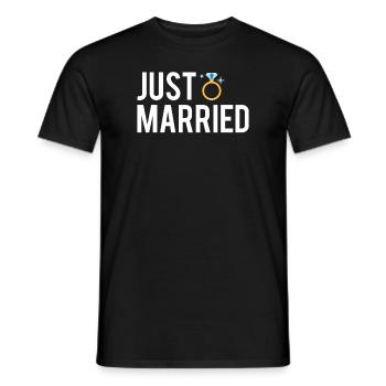 Just married jeune mariés mariage humour - T-shirt homme - noir - Devant - AI Model Male 178 light (178cm)