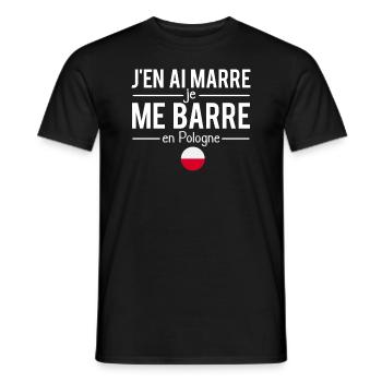 J'en ai marre je me barre en pologne polonais - T-shirt homme - noir - Devant - AI Model Male 178 light (178cm)