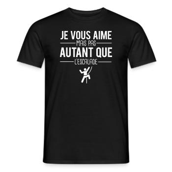 Je vous aime mais pas autant que l'escalade humour - T-shirt homme - noir - Devant - AI Model Male 178 light (178cm)