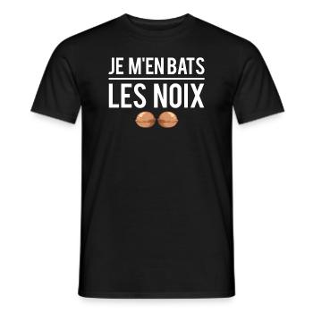 Je m'en bats les noix je m'en fous rien à foutre - T-shirt homme - noir - Devant - AI Model Male 178 light (178cm)
