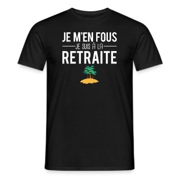 Je m'en fous je suis à la retraite départ retraite - T-shirt homme - noir - Devant - AI Model Male 178 light (178cm)