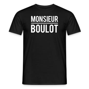 Monsieur boulot j'ai pas le temps travailler - T-shirt homme - noir - Devant - AI Model Male 178 light (178cm)