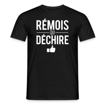 Rémois qui déchire habitant reims ville france - T-shirt homme - noir - Devant - AI Model Male 178 light (178cm)