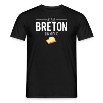 Je suis breton un vrai cadeau breton humour - T-shirt homme - noir - Devant - AI Model Male 178 light (178cm)