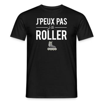 J'peux pas j'ai roller amateur roller humour - T-shirt homme - noir - Devant - AI Model Male 178 light (178cm)