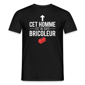 Cet homme est un super bricoleur bricolage humour - T-shirt homme - noir - Devant - AI Model Male 178 light (178cm)