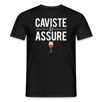 Caviste qui assure vin métier profession - T-shirt homme - noir - Devant - AI Model Male 178 light (178cm)