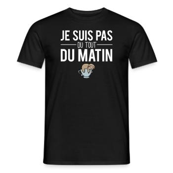 Je suis pas du tout du matin sieste dormir fatigue - T-shirt homme - noir - Devant - AI Model Male 178 light (178cm)