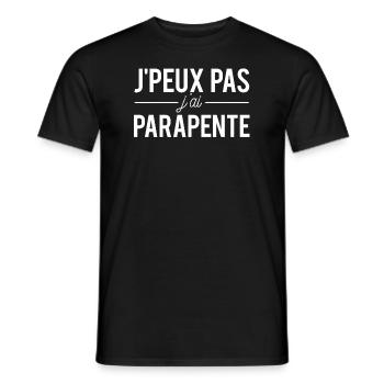 J'peux pas j'ai parapente aéronef parachute - T-shirt homme - noir - Devant - AI Model Male 178 light (178cm)