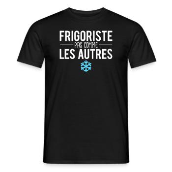 Frigoriste pas comme les autres métier humour - T-shirt homme - noir - Devant - AI Model Male 178 light (178cm)