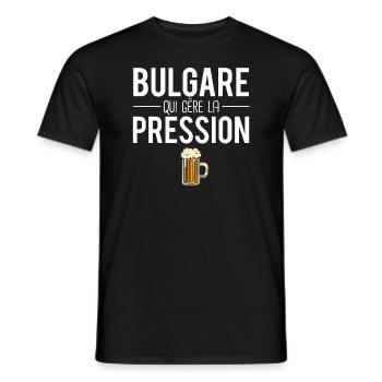 Bulgare qui gère la pression cadeau papa bulgare - T-shirt homme - noir - Devant - AI Model Male 178 light (178cm)