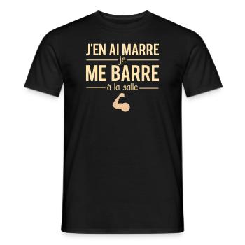 J'en ai marre je me barre à la salle coach humour - T-shirt homme - noir - Devant - AI Model Male 178 light (178cm)