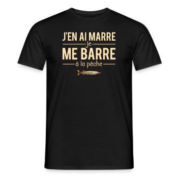 J'en ai marre je me barre pêche cadeau pêcheur - T-shirt homme - noir - Devant - AI Model Male 178 light (178cm)