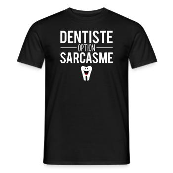 Cadeau dentiste métier dentisterie humour - T-shirt homme - noir - Devant - AI Model Male 178 light (178cm)