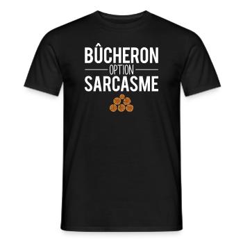 Cadeau bûcheron option sarcasme métier bois humour - T-shirt homme - noir - Devant - AI Model Male 178 light (178cm)