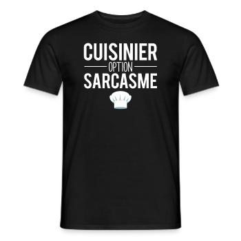 Cadeau cuisinier option sarcasme cuistot humour - T-shirt homme - noir - Devant - AI Model Male 178 light (178cm)