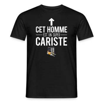 Cet homme est un super cariste humour - T-shirt homme - noir - Devant - AI Model Male 178 light (178cm)