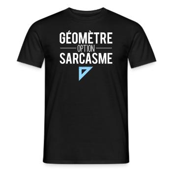 Cadeau géomètre option sarcasme métier humour - T-shirt homme - noir - Devant - AI Model Male 178 light (178cm)