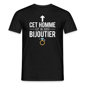 Cet homme est un super bijoutier humour métier - T-shirt homme - noir - Devant - AI Model Male 178 light (178cm)