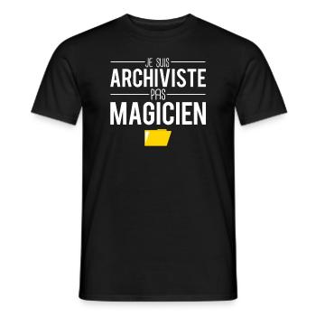 Je archiviste pas magicien cadeau drôle archiviste - T-shirt homme - noir - Devant - AI Model Male 178 light (178cm)