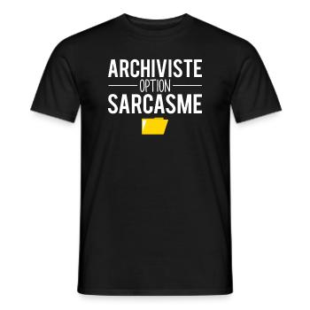 Cadeau archiviste option sarcasme métier archives - T-shirt homme - noir - Devant - AI Model Male 178 light (178cm)