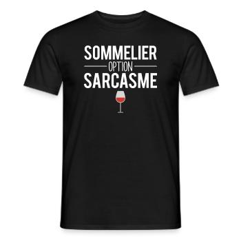 Sommelier option sarcasme blague sommelier - T-shirt homme - noir - Devant - AI Model Male 178 light (178cm)