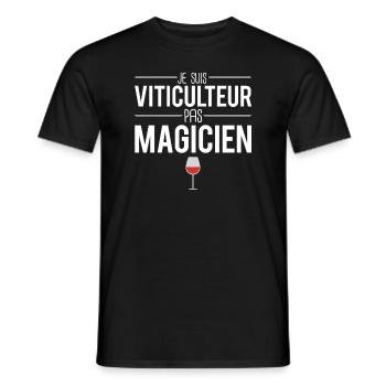 Je suis viticulteur pas magicien vigne métier vin - T-shirt homme - noir - Devant - AI Model Male 178 light (178cm)