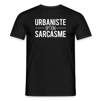 Urbaniste option sarcasme blague métier humour - T-shirt homme - noir - Devant - AI Model Male 178 light (178cm)