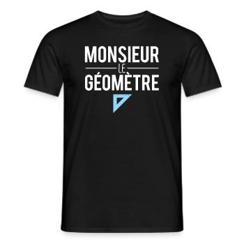 Monsieur le géomètre métier géomètre humour - T-shirt homme - noir - Devant - AI Model Male 178 light (178cm)
