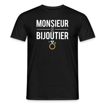 Monsieur le bijoutier cadeau bijoutier humour - T-shirt homme - noir - Devant - AI Model Male 178 light (178cm)