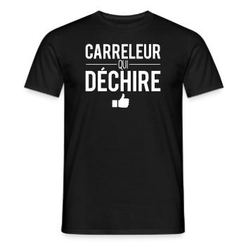 Carreleur qui déchire meilleur carreleur humour - T-shirt homme - noir - Devant - AI Model Male 178 light (178cm)
