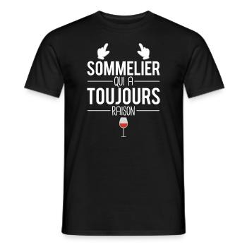 Sommelier qui a toujours raison métier vin humour - T-shirt homme - noir - Devant - AI Model Male 178 light (178cm)