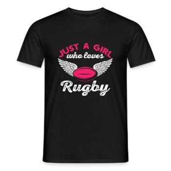 Just A Girl Who Loves Rugby - T-shirt homme - noir - Devant - AI Model Male 178 light (178cm)
