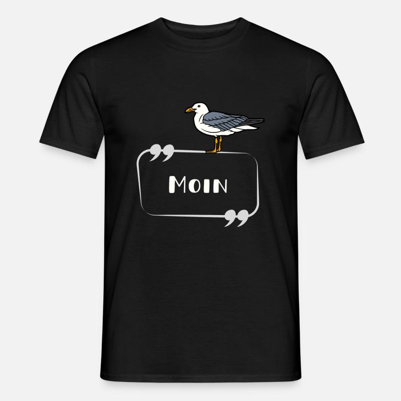 MOIN Möwe - Männer T-Shirt - Schwarz